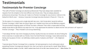 Premier Concierge video/presentation/materials