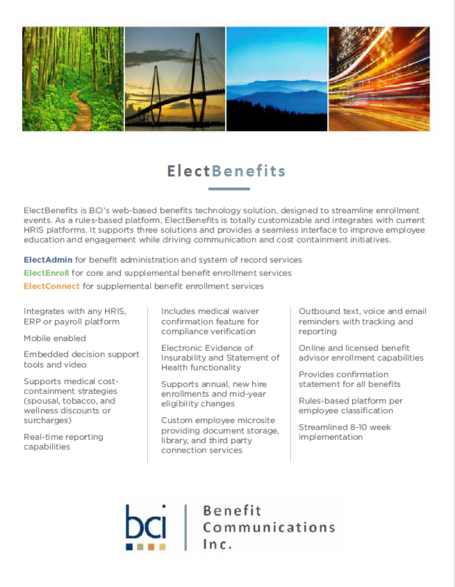 Benefit Communications Inc. - vendor materials